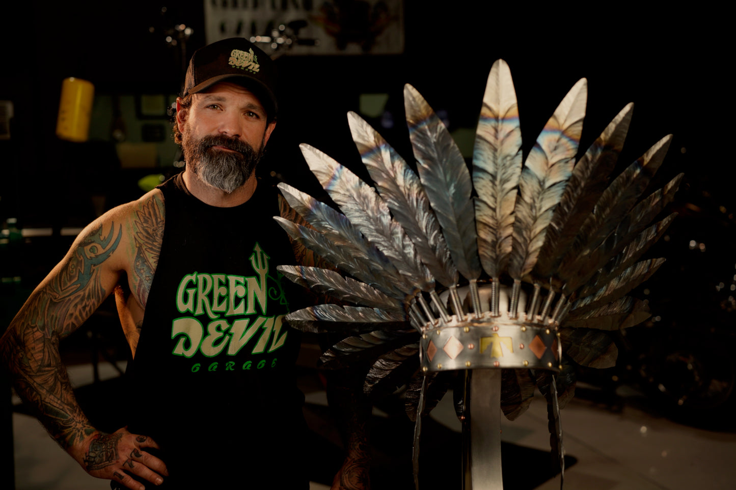 Handcrafted Metal Native War Bonnet Raffle Ticket